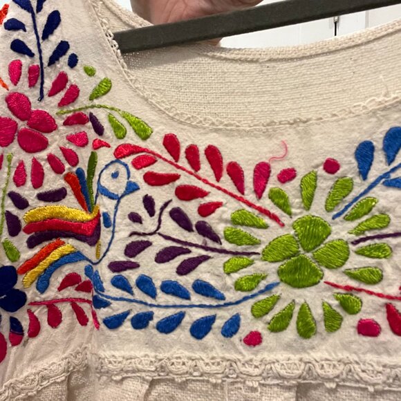 Authentic Mexican Embroidered Shift Dress - Picture 4 of 5